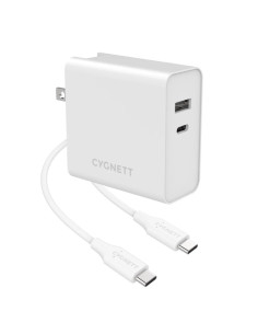 CARICATORE 60WATT 2P USB-C/USBA ADA TTATORI VIAGGIO(UK/USA/EU) CYGNETT