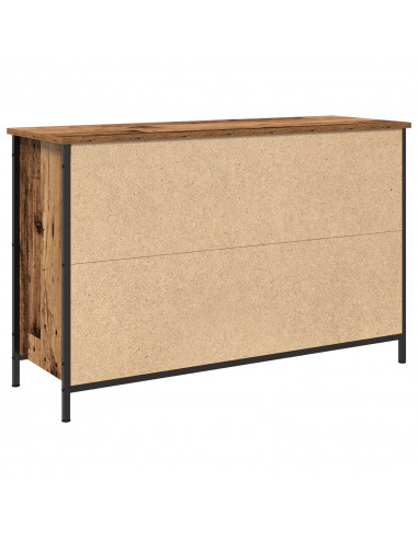 Mobile TV  in rovere artisanale 101x35x65 cm in legno ingegnerizzato e acciaio