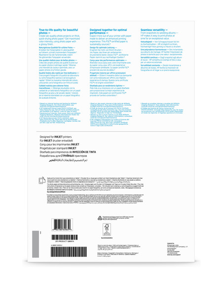 HP Carta fotografica Advanced, lucida, 250 g/m2, A3 (297 x 420 mm), 20 fogli