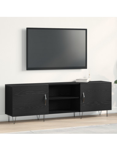 Mobile TV  Nero Rovere 150x30x50 cm Legno ingegnerizzato