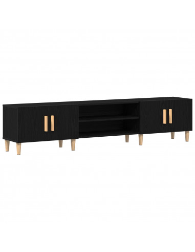 Mobile TV  Nero Rovere 180x31,5x40 cm Legno ingegnerizzato