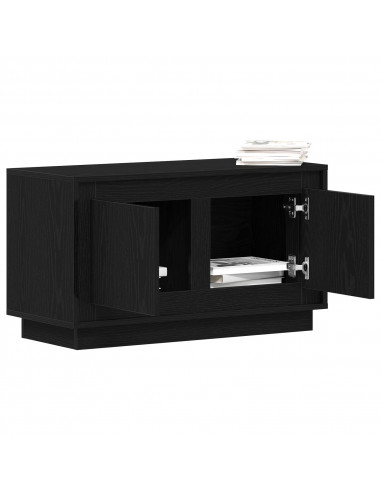 Mobile TV  Nero Rovere 80x35x45 cm Legno Ingegnerizzato