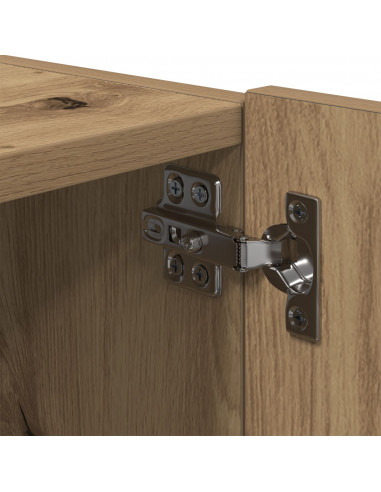 Mobile TV da Parete con Luci LED 2 pz Rovere Artigianale 80x35x31 cm