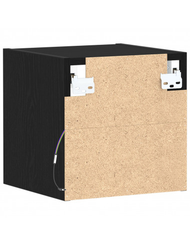 Mobile TV LED Nero Rovere 30x28,5x30 cm Legno ingegnerizzato