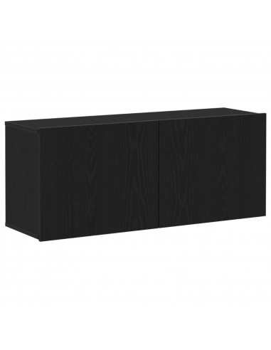 Mobile TV Nero Rovere 100x30x41 cm Legno ingegnerizzato