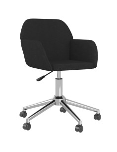 Sedia da Ufficio Girevole Nera in Tessuto 2