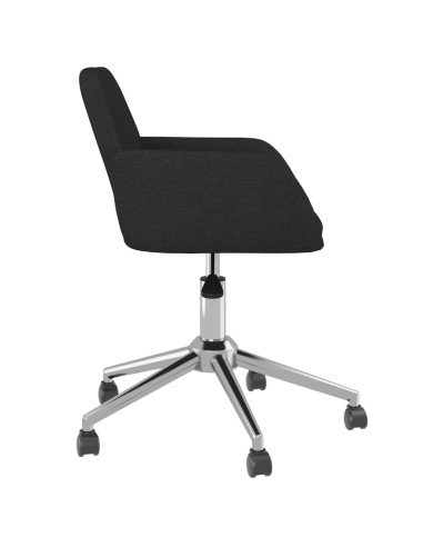 Sedia da Ufficio Girevole Nera in Tessuto