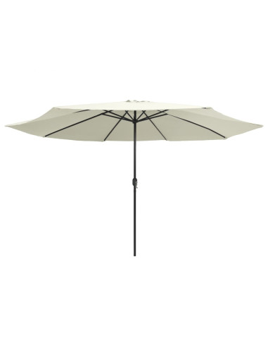 Ombrellone da Esterni con Palo in Acciaio 400 cm Bianco Sabbia