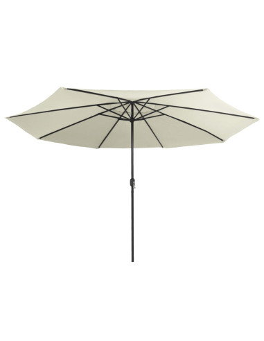 Ombrellone da Esterni con Palo in Acciaio 400 cm Bianco Sabbia