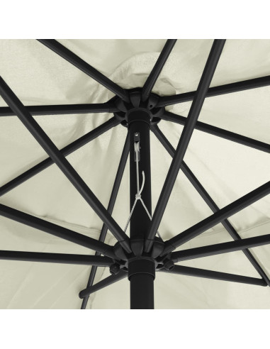 Ombrellone da Esterni con Palo in Acciaio 400 cm Bianco Sabbia