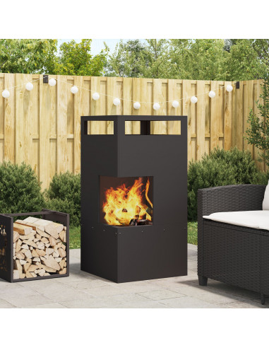 Pala di Fuoco  Nera 50x50x100 cm Acciaio