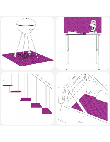 Pannelli in Alluminio a Scacchi 4 pcs Anti-Skid 100x30 cm