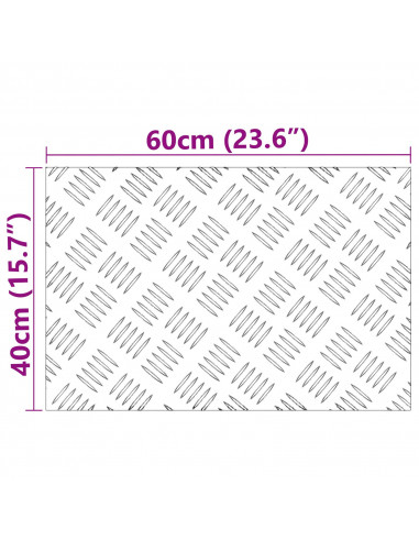 Pannelli in Alluminio Antiscivolo 2 pz 60x40 cm