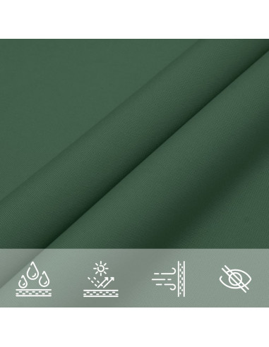 Parasole a Vela Oxford Rettangolare 3x4,5 m Verde Scuro
