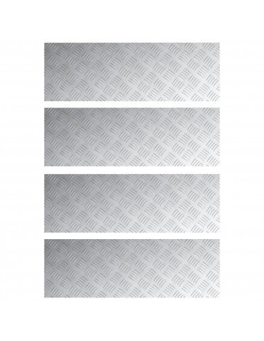Piastra in alluminio a scacchi 4 pezzi Antiscivolo 90x30 cm