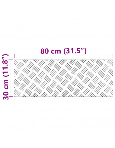 Piastre in Alluminio con Finitura a Rombo 4 pezzi Antiscivolo 80x30 cm