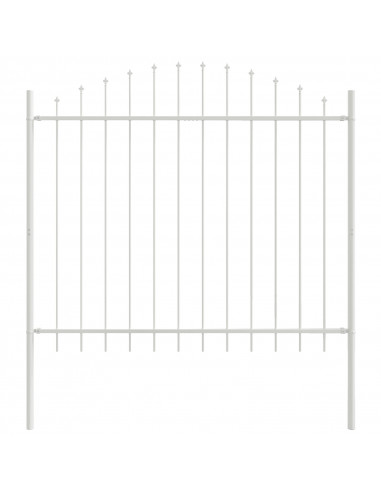 Recinzione da giardino  con cima ad arco bianca 10,2x1,25 m in acciaio