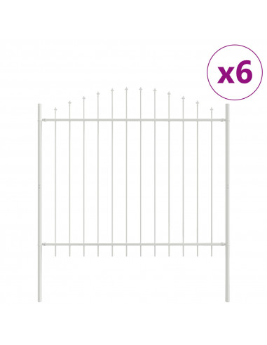 Recinzione da giardino  con cima ad arco bianca 10,2x1,5 m in acciaio