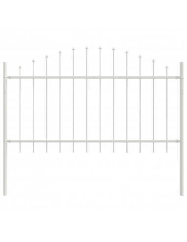 Recinzione da Giardino  con Parte Superiore a Arco Bianca 13,6x1 m in Acciaio