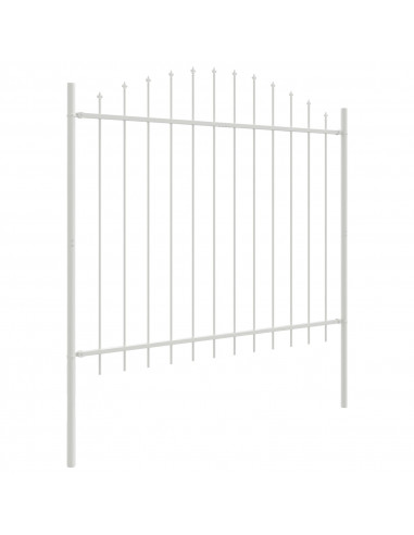 Recinzione da Giardino  con Parte Superiore ad Arco Bianca 8,5x1,5 m in Acciaio