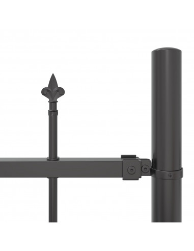 Recinzione da Giardino  con Parte Superiore ad Arco Grigia 11,9x2 m in Acciaio