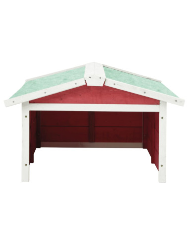 Casetta per Tosaerba Robotizzato 72x87x50 cm Rossa Bianca Abete