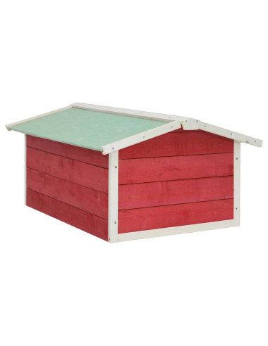 Casetta per Tosaerba Robotizzato 72x87x50 cm Rossa Bianca Abete