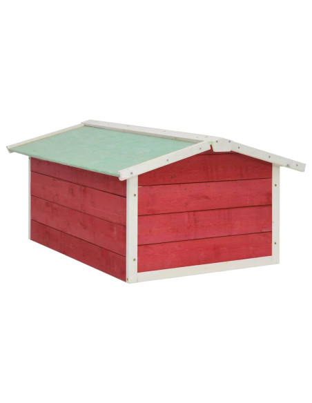 Casetta per Tosaerba Robotizzato 72x87x50 cm Rossa Bianca Abete