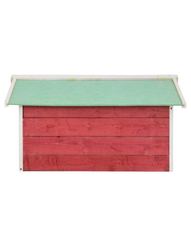 Casetta per Tosaerba Robotizzato 72x87x50 cm Rossa Bianca Abete