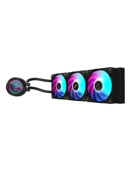 GIGABYTE AORUS WATERFORCE II 360 AIO Raffreddamento a liquido per CPU - 3x ventole ARGB da 120 mm, meccanismo a incastro, DAISY-