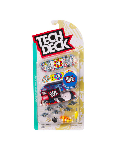 Tech Deck | MINI SKATE FINGERSKATE | 4 mini skate personabilizzabili fingerskate con grafiche originali, giocattoli per bambini 