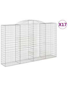 Cesti Gabbioni ad Arco 17 pz 300x50x180/200 cm Ferro Zincato