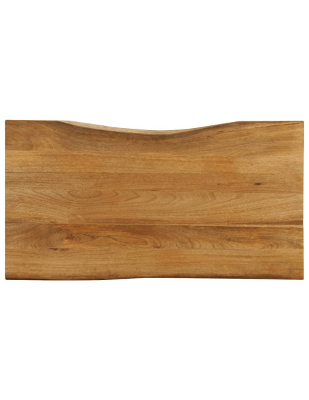 Piano Tavolo 120x60x2,5 cm Bordi Vivi in Legno Massello Mango