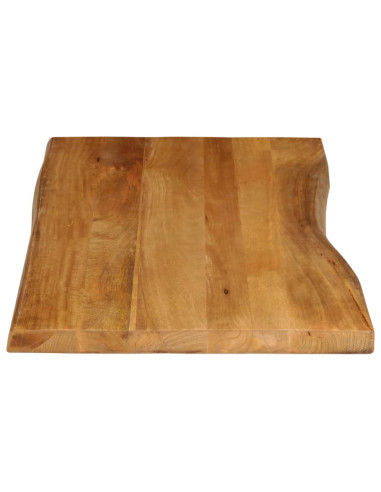 Piano Tavolo 120x60x2,5 cm Bordi Vivi in Legno Massello Mango