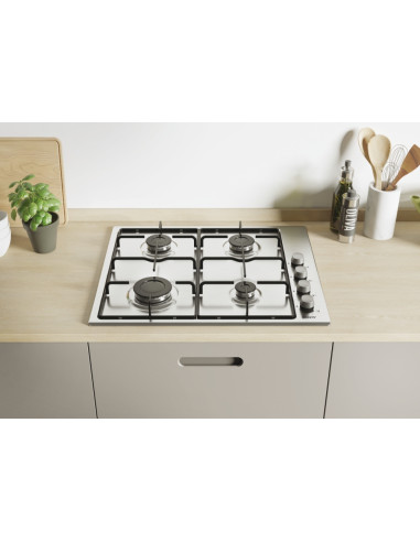 Candy Idea CHW6LX Acciaio inox Da incasso 60 cm Gas 4 Fornello(i)