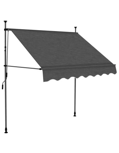 Tenda da Sole Retrattile Manuale con LED 200 cm Antracite