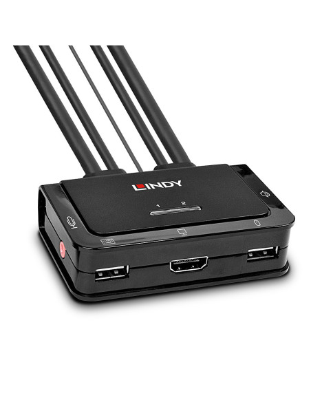 Lindy 42345 switch per keyboard-video-mouse (kvm) Montaggio rack Nero