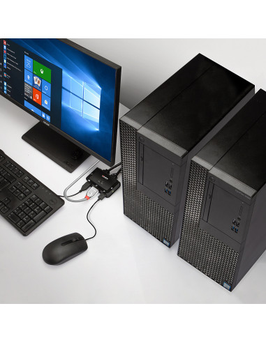 Lindy 42345 switch per keyboard-video-mouse (kvm) Montaggio rack Nero