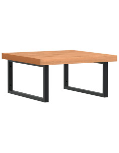 Ripiano a Parete per Lavabo in Acciaio e Massello di Faggio