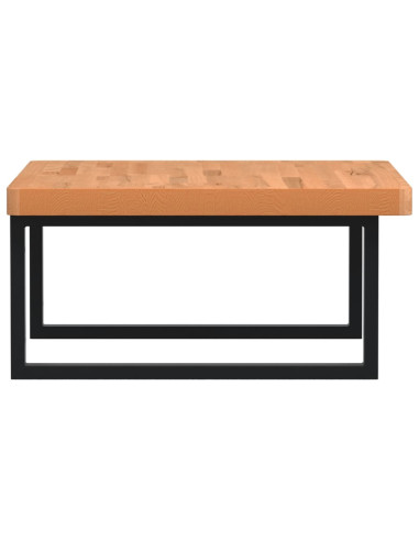 Ripiano a Parete per Lavabo in Acciaio e Massello di Faggio