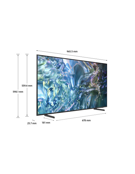 Samsung Q60D TV QLED 4K 43” QE43Q60DAUXZT Smart TV Wi-Fi Titan Gray 2024, Quantum Processor Lite 4K, 4K Upscaling, AirSlim Des