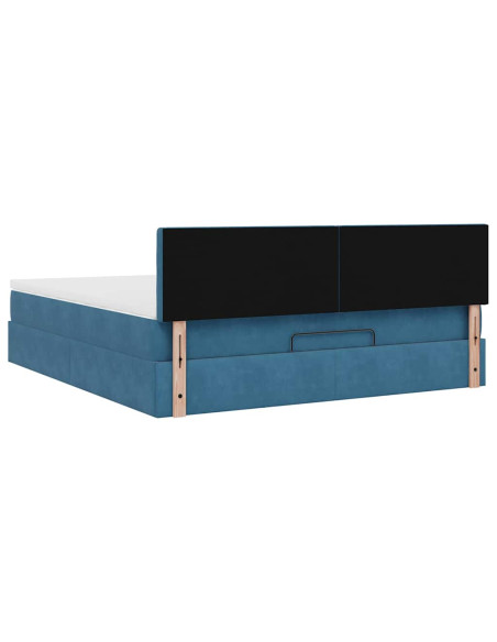 Struttura Letto Pouf con Materasso 160x200 cm in Velluto