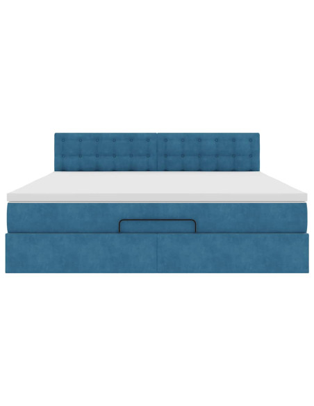 Struttura Letto Pouf con Materasso 160x200 cm in Velluto