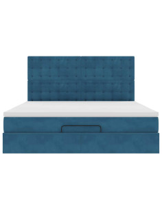 Struttura Letto Pouf con Materassi 160x200 cm Velluto 2