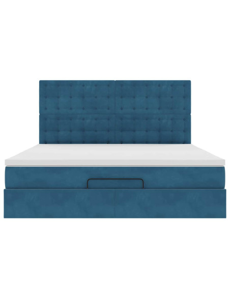 Struttura Letto Pouf con Materassi 160x200 cm Velluto