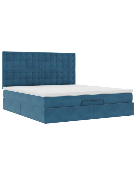 Struttura Letto Pouf con Materassi 160x200 cm Velluto