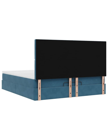 Struttura Letto Pouf con Materassi 160x200 cm Velluto