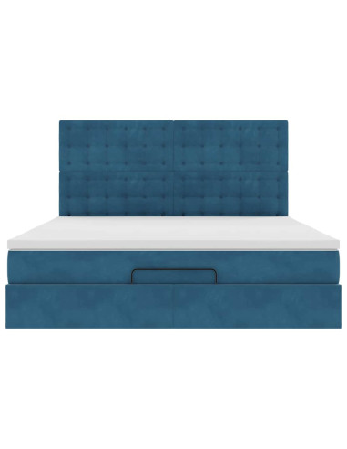 Struttura Letto Pouf con Materassi 160x200 cm Velluto