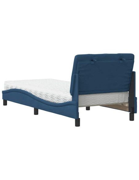 Letto con Materasso Blu 90x190 cm in Tessuto