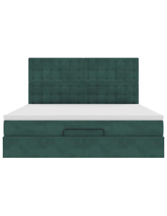 Struttura Letto Pouf con Materassi 160x200 cm Velluto 2